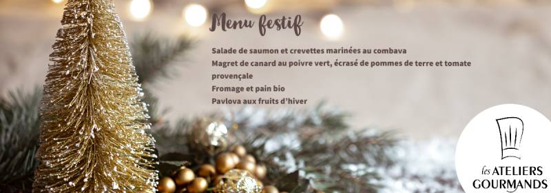 Menu festif 2022 pour les plateaux repas livrés sur Lyon